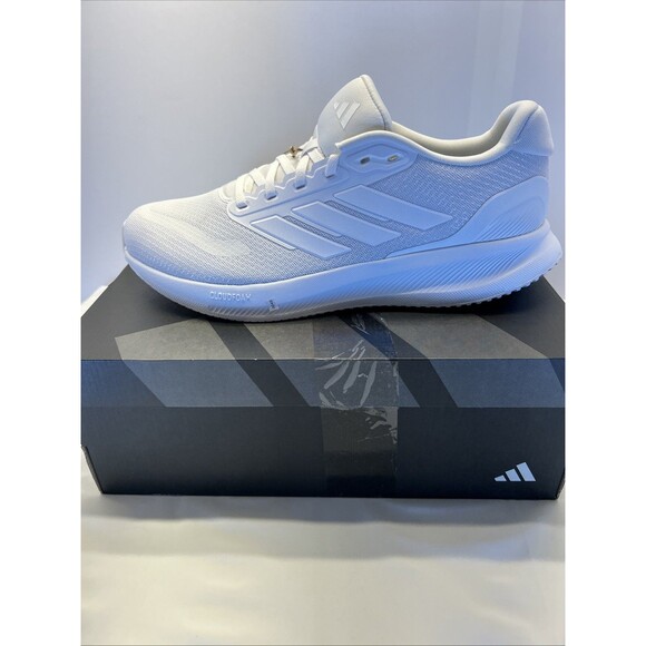 Adidas RunFalcon 5 RunningAthletic Sneaker Triple White Men 10.5 New IH7757
